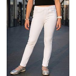 Pine Kids Denim Woven Full Length Washed Jeggings - White