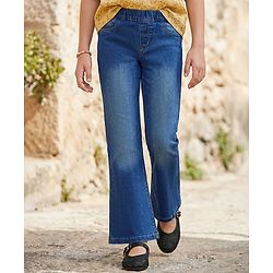 Pine Kids Denim Woven Ankle Length Boot cut Washed Jeggings - Blue