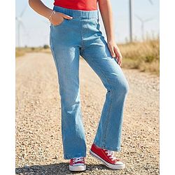 Pine Kids Denim Woven Ankle Length Washed Jeggings - Blue