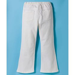 Pine Kids Denim Woven Ankle Length Boot Cut Washed Jeggings - White