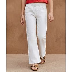 Pine Kids Denim Woven Ankle Length Boot Cut Washed Jeggings - White