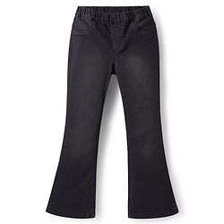 Pine Kids Denim Woven Ankle Length Solid Colour Washed Jeggings - Black