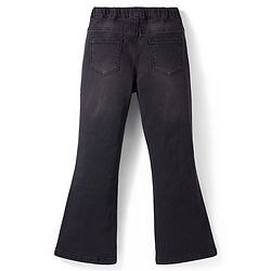 Pine Kids Denim Woven Ankle Length Solid Colour Washed Jeggings - Black