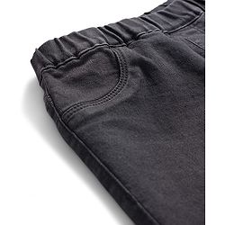 Pine Kids Denim Woven Ankle Length Solid Colour Washed Jeggings - Black