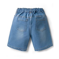 Pine Kids Denim Woven Washed Above Knee Length Shorts - Blue