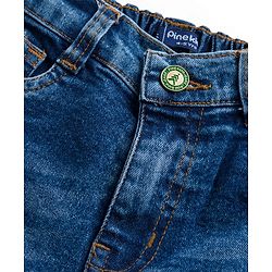 Pine Kids Denim Woven Washed Above Knee Length Shorts - Blue