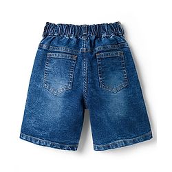 Pine Kids Denim Woven Washed Above Knee Length Shorts - Blue