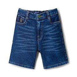 Pine Kids Denim Woven Washed Above Knee Length Shorts - Blue