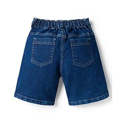 Pine Kids Denim Woven Washed Above Knee Length Shorts - Blue