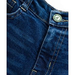 Pine Kids Denim Woven Washed Above Knee Length Shorts - Blue