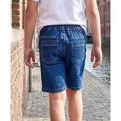 Pine Kids Denim Woven Washed Above Knee Length Shorts - Blue