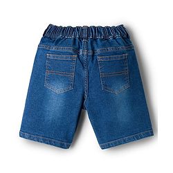 Pine Kids Denim Woven Washed Above Knee Length Shorts - Dark Blue