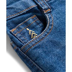Pine Kids Denim Woven Washed Above Knee Length Shorts - Dark Blue