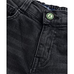 Pine Kids Denim Woven Washed Above Knee Length Shorts - Chacoal Grey