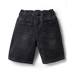 Pine Kids Denim Woven Washed Above Knee Length Shorts - Chacoal Grey