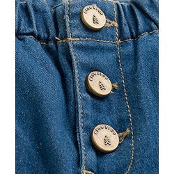 Pine Kids Cotton Elastane  Woven Above Knee Length Solid Shorts - Navy Blue