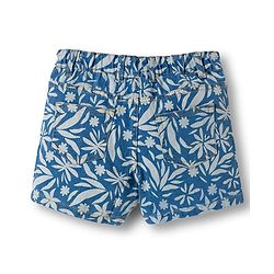 Pine Kids Cotton Elastane Woven Above Knee Length Shorts With Floral Print - Blue
