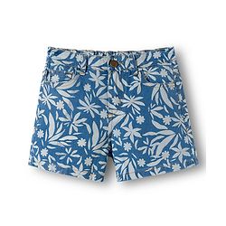 Pine Kids Cotton Elastane Woven Above Knee Length Shorts With Floral Print - Blue