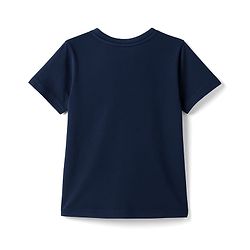 Pine Kids Cotton Knit Half Sleeves T-Shirt With Brand Logo Print - Navy Blue