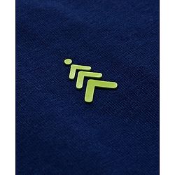Pine Kids Cotton Knit Half Sleeves T-Shirt With Brand Logo Print - Navy Blue