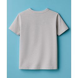 Pine Kids Cotton Knit Half Sleeves T-Shirt With Brand Logo Print - Navy Blue