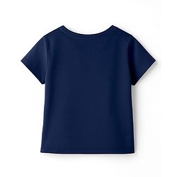 Pine Kids Cotton Knit Half Sleeves T-Shirt Butterfly Print - Navy Blue