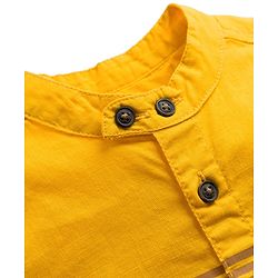 Pine Kids Cotton Woven Full Sleeves Solid Shirt with Stripes - Olive Green
