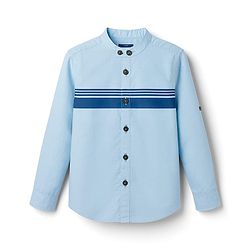 Pine Kids Cotton Woven Full Sleeves Solid Shirt with Stripes - Olive Green