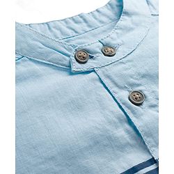 Pine Kids Cotton Woven Full Sleeves Solid Shirt with Stripes - Olive Green