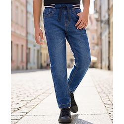 Pine Kids Denim Woven Full Length Washed Jeans - Blue