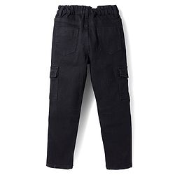 Pine Kids Denim Woven Full Length Washed Jeans - Black