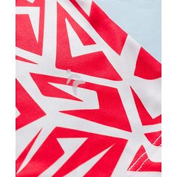 Pine Active Knit Half Sleeves T-Shirt with Abstract Print - Red & White