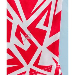 Pine Active Knit Half Sleeves T-Shirt with Abstract Print - Red & White