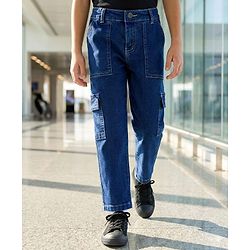Pine Kids Denim Full Length Washed Jeans - Blue