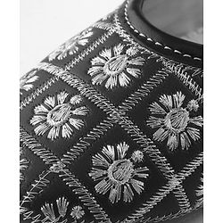 Pine Kids Slip On Mojaris  with Embroidery - Black & Gold