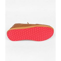 Pine Kids Formal Shoes With Lace Textured Design - Tan