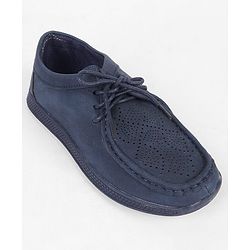 Pine Kids Formal Shoes With Lace Textured Design - Brown