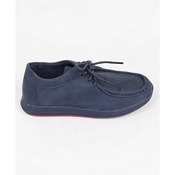 Pine Kids Formal Shoes With Lace Textured Design - Brown
