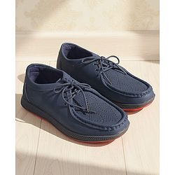 Pine Kids Formal Shoes With Lace Textured Design - Brown