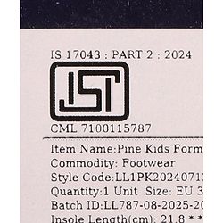 Pine Kids Formal Shoes With Lace Textured Design - Brown