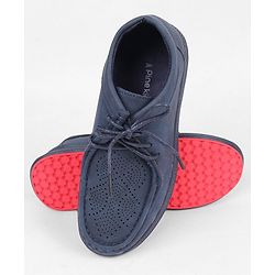 Pine Kids Formal Shoes With Lace Textured Design - Brown