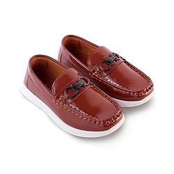 Pine Kids Solid Colour Loafer With 3D Applique - Brown