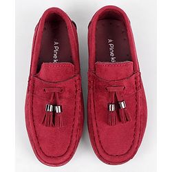 Pine Kids Slip On Loafers - Maroon