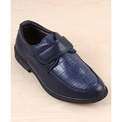 Pine Kids Velcro Closure Solid Oxfords - Navy Blue