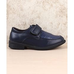 Pine Kids Velcro Closure Solid Oxfords - Navy Blue