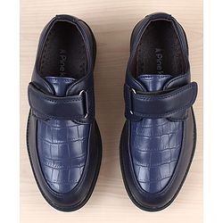 Pine Kids Velcro Closure Solid Oxfords - Navy Blue
