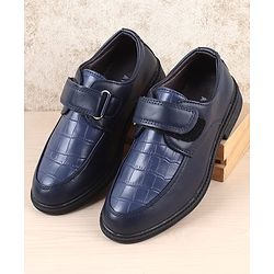 Pine Kids Velcro Closure Solid Oxfords - Navy Blue