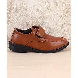 Pine Kids Velcro Closure Solid Oxfords - Brown