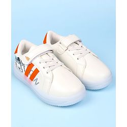 Pine Kids Velcro Closure Solid Sneaker Shoes - Orange