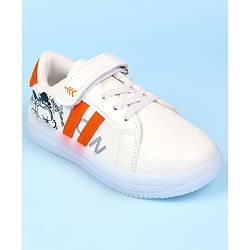Pine Kids Velcro Closure Solid Sneaker Shoes - Orange